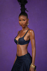 Ayra Logo Bralette - Denim
