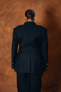 Odessa Structured Double-Breasted Jacket - Black