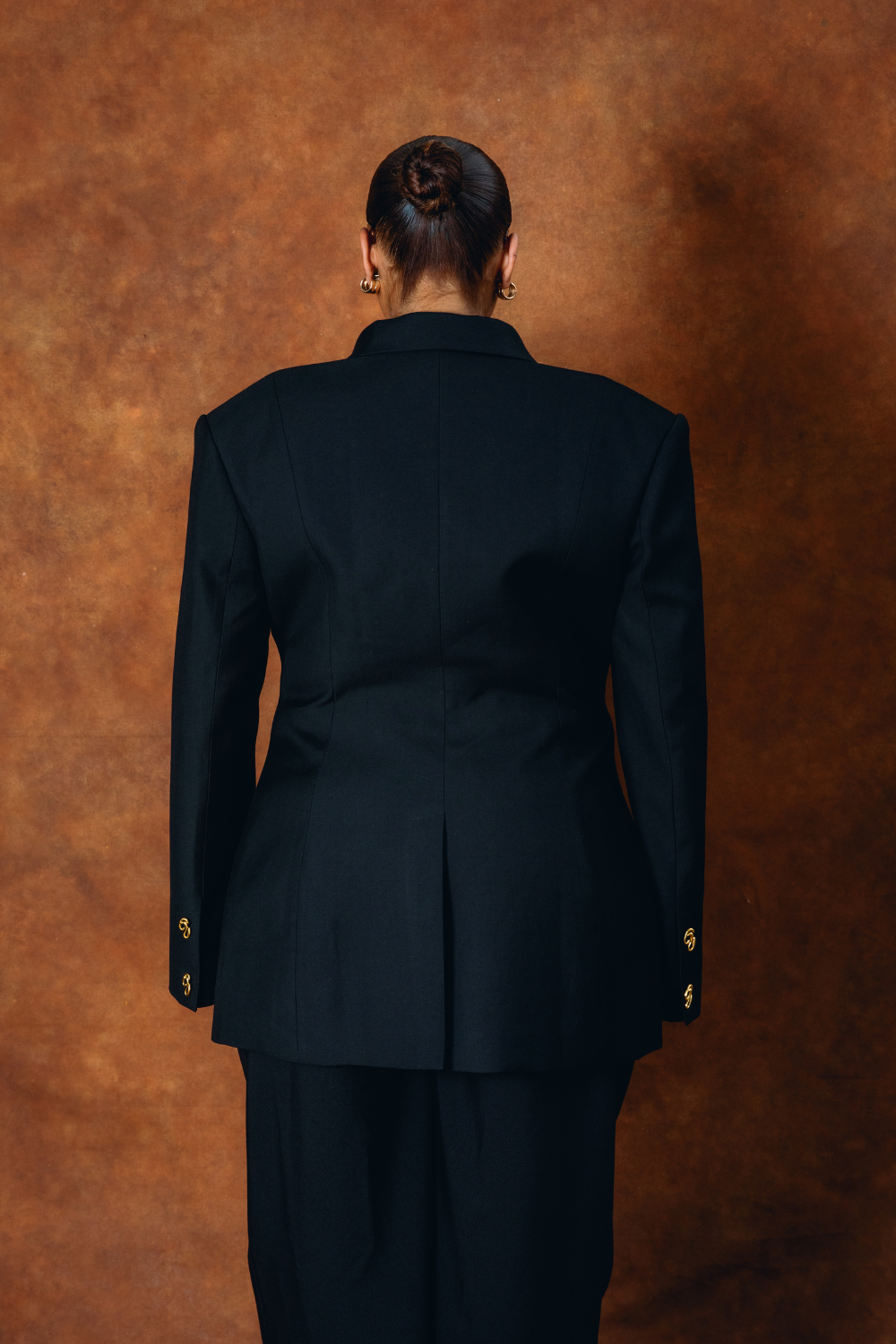 Odessa Structured Double-Breasted Jacket - Black