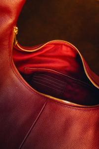 London Togo Leather Maxi Handbag - Burgundy