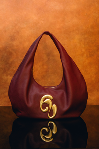 London Togo Leather Maxi Handbag - Burgundy