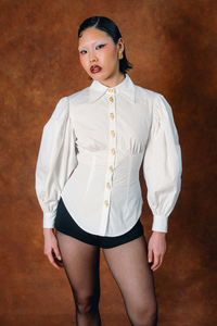 Sloane Sculpted Cotton Shirt - White