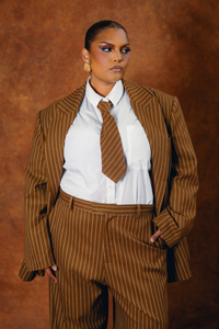 Robyn Pinstripe Tie - Caramel
