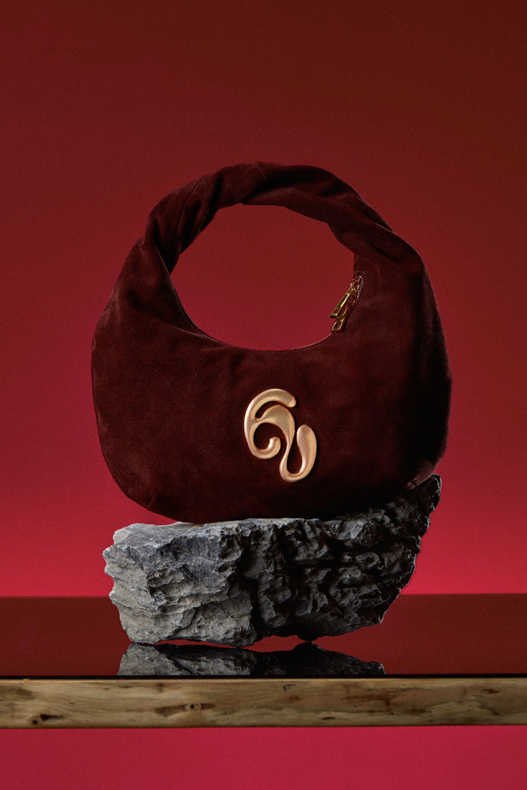 Little London Suede Mini Handbag - Chocolate Brown