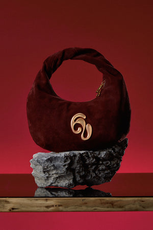 Little London Suede Mini Handbag - Chocolate Brown