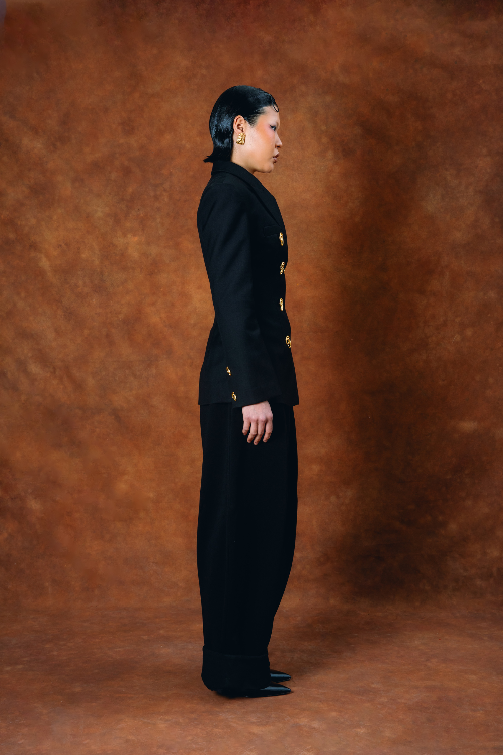 Odessa Structured Double-Breasted Jacket - Black