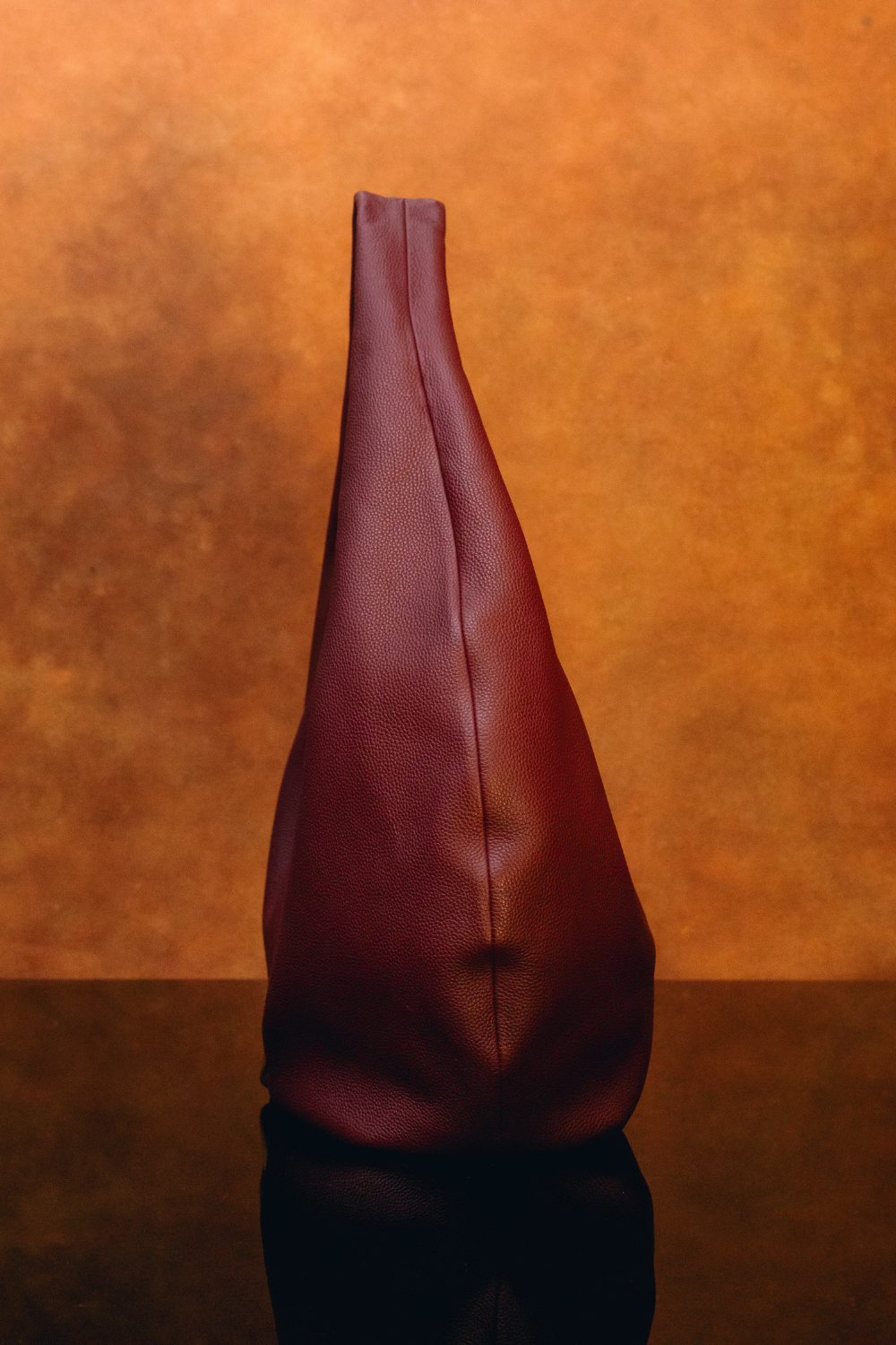 London Togo Leather Maxi Handbag - Burgundy