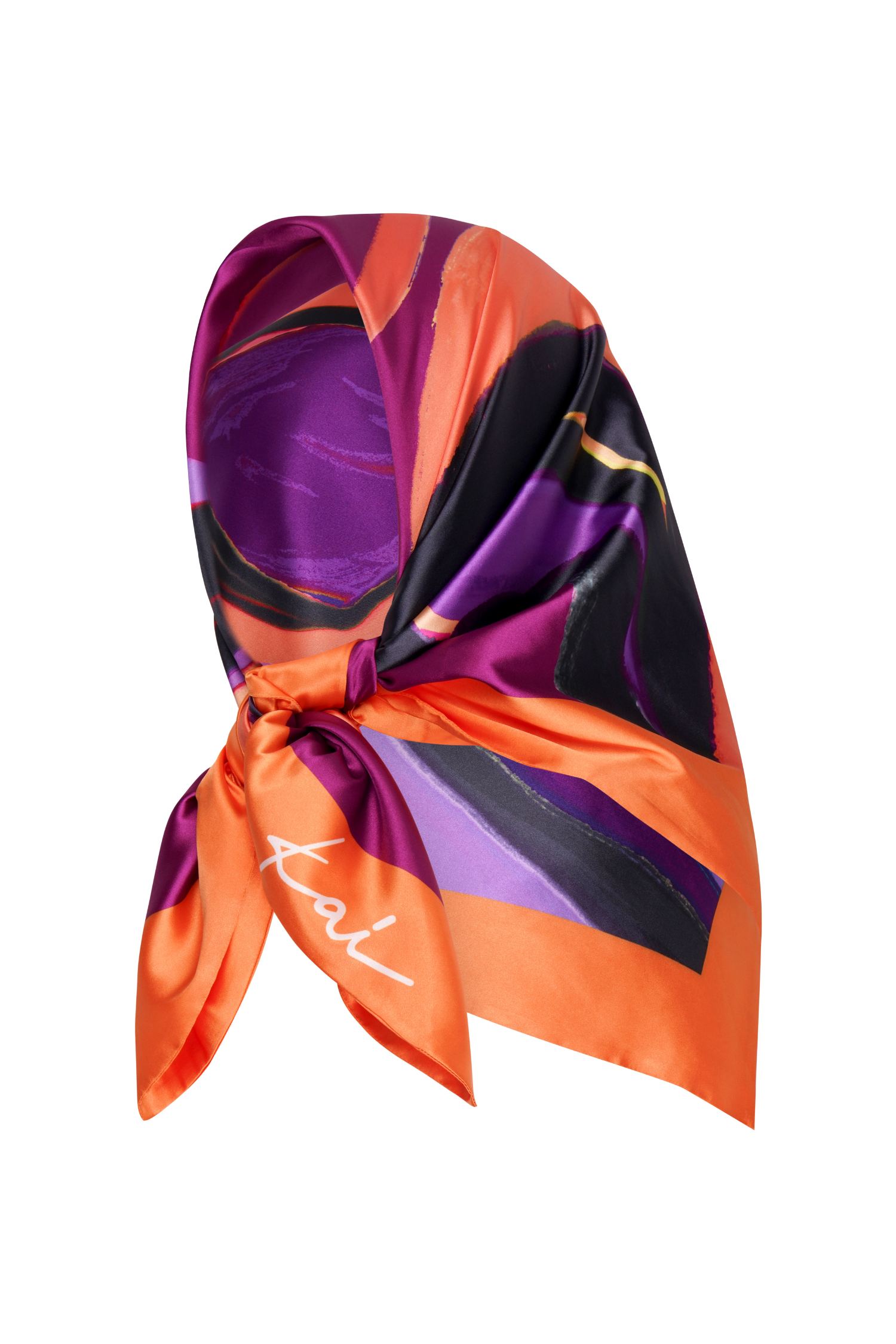 Elysia Silky Satin Scarf - Isimi Print - Magenta