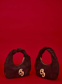 Little London Suede Mini Handbag - Chocolate Brown