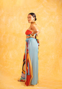 Meera Printed Trousers - Isimi Print - Blue