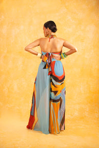 Meera Printed Trousers - Isimi Print - Blue