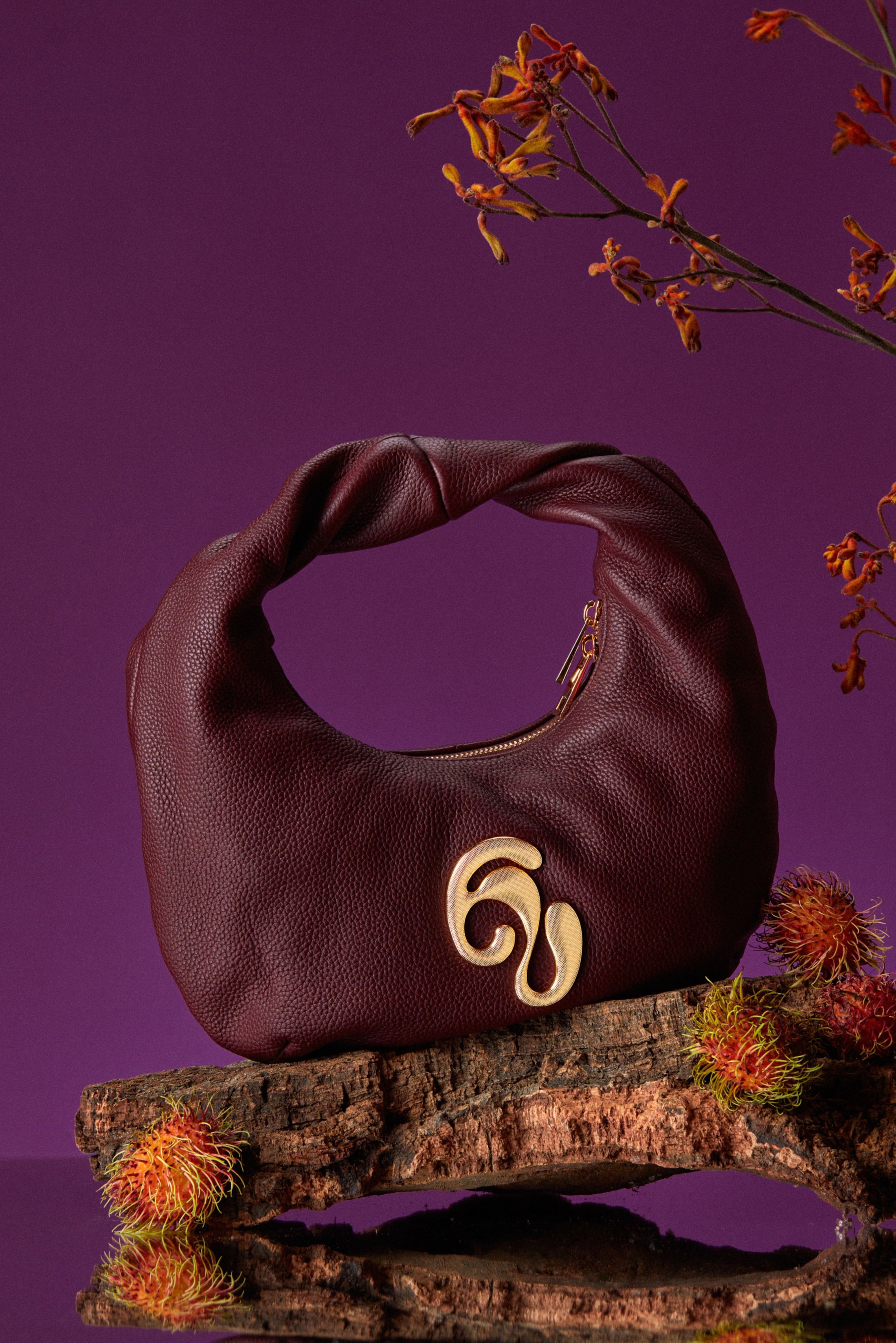 Little London Leather Mini Handbag - Burgundy