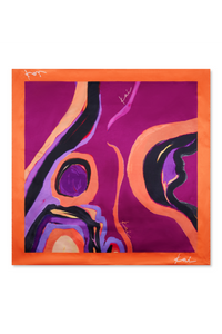 Elysia Silky Satin Scarf - Isimi Print - Magenta
