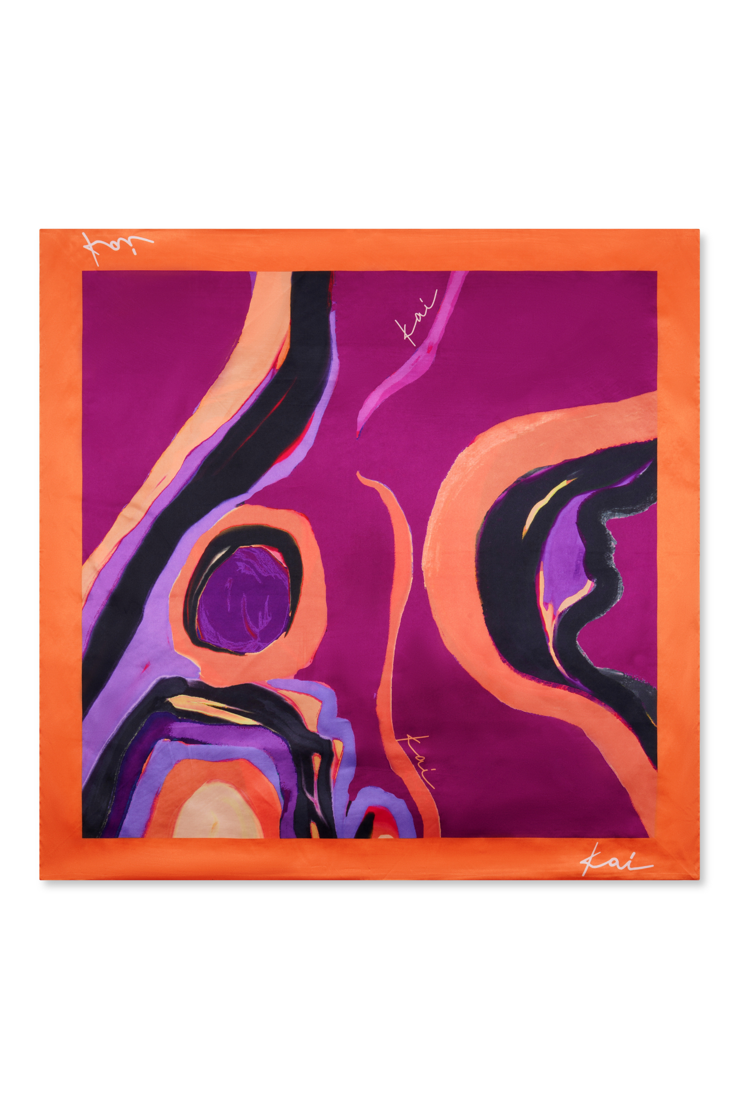 Elysia Silky Satin Scarf - Isimi Print - Magenta