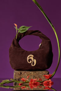 Little London Suede Mini Handbag - Chocolate Brown