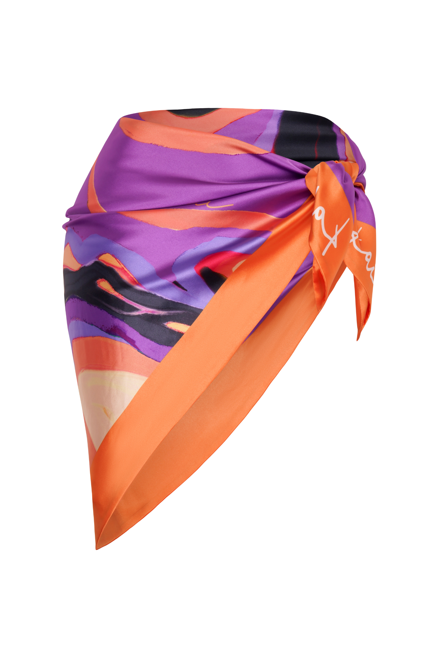 Elysia Silky Satin Scarf - Isimi Print - Magenta