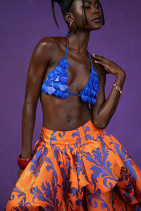 Kai x Mairachamp Kaikini Shell String Bikini Top - Blue