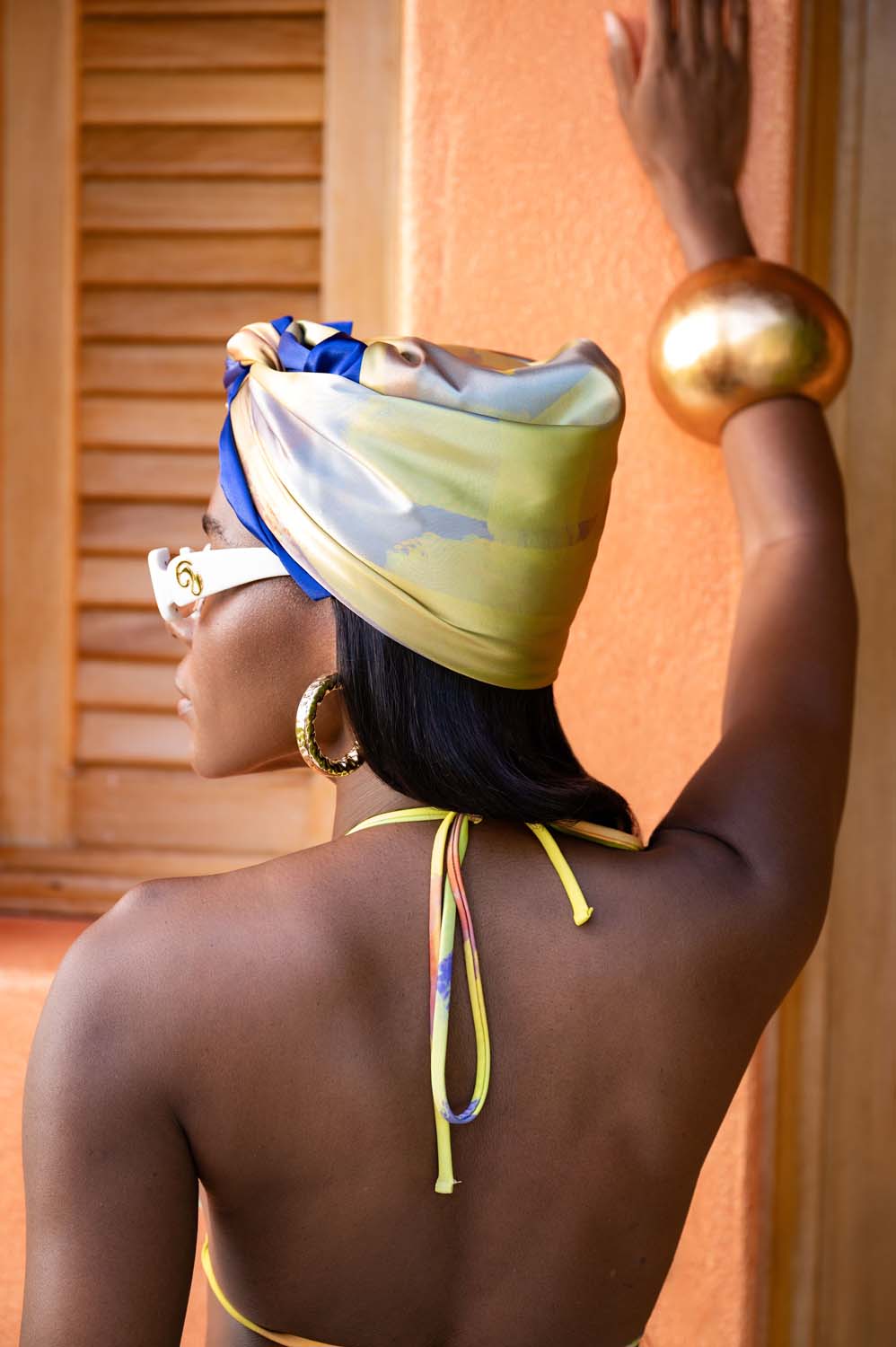 Kaikini String Printed Bikini Top - Ayo Print