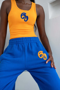 Nao Cotton Logo Embroidered Racer Back Vest Top - Orange