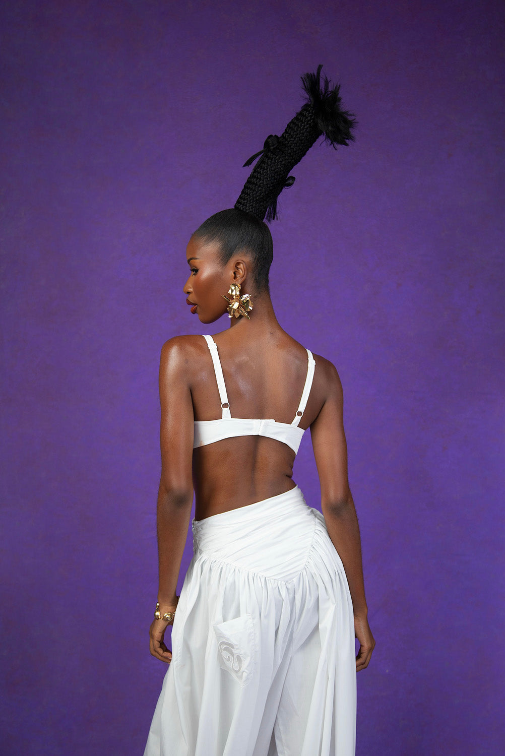 Ayra Cotton Logo Bralette -White