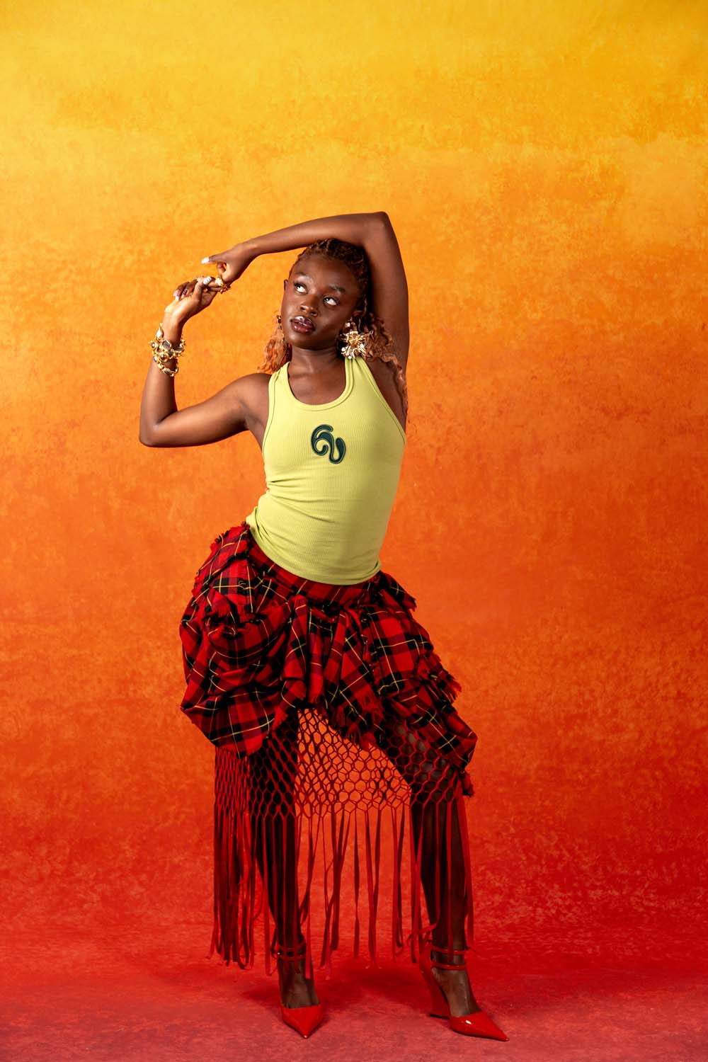 Nao Cotton Logo Embroidered Racer Back Vest Top -  Matcha