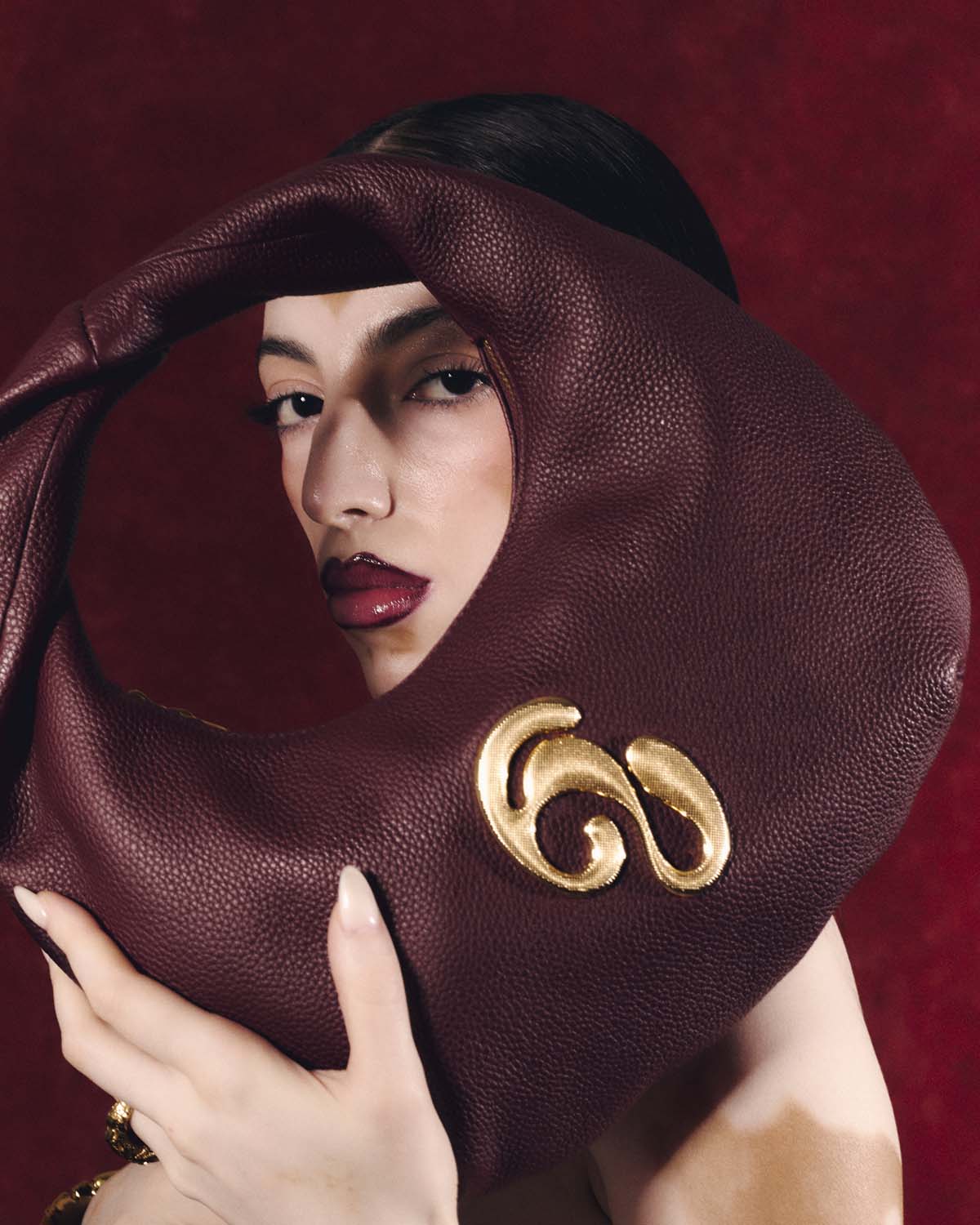 Little London Leather Mini Handbag - Burgundy