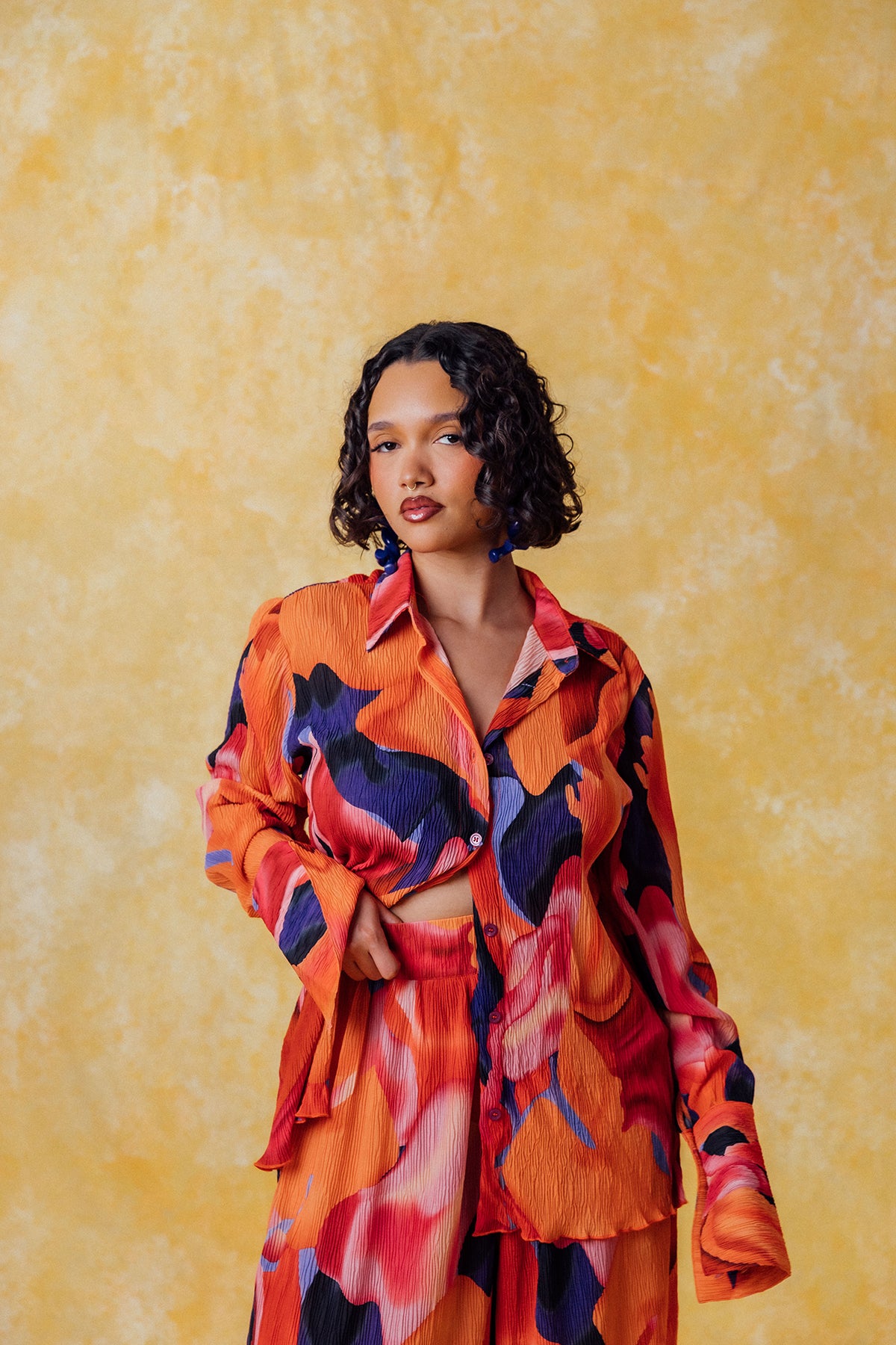 Mawuli Printed Plisse Trousers - Zuri Print