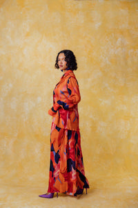 Mawuli Printed Plisse Trousers - Zuri Print