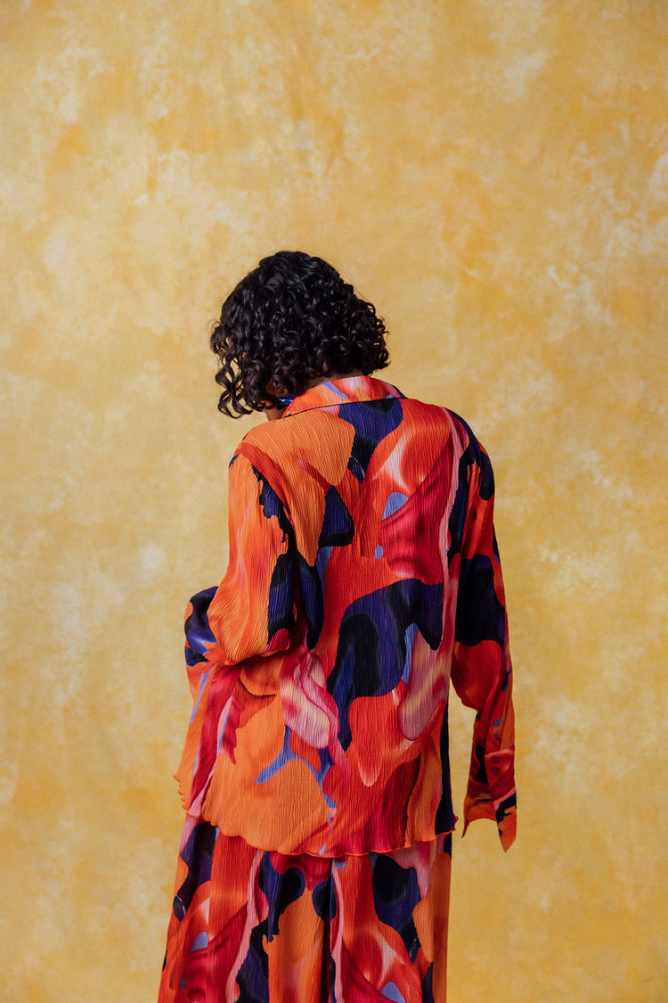 Mawuli Printed Plisse Shirt - Zuri Print