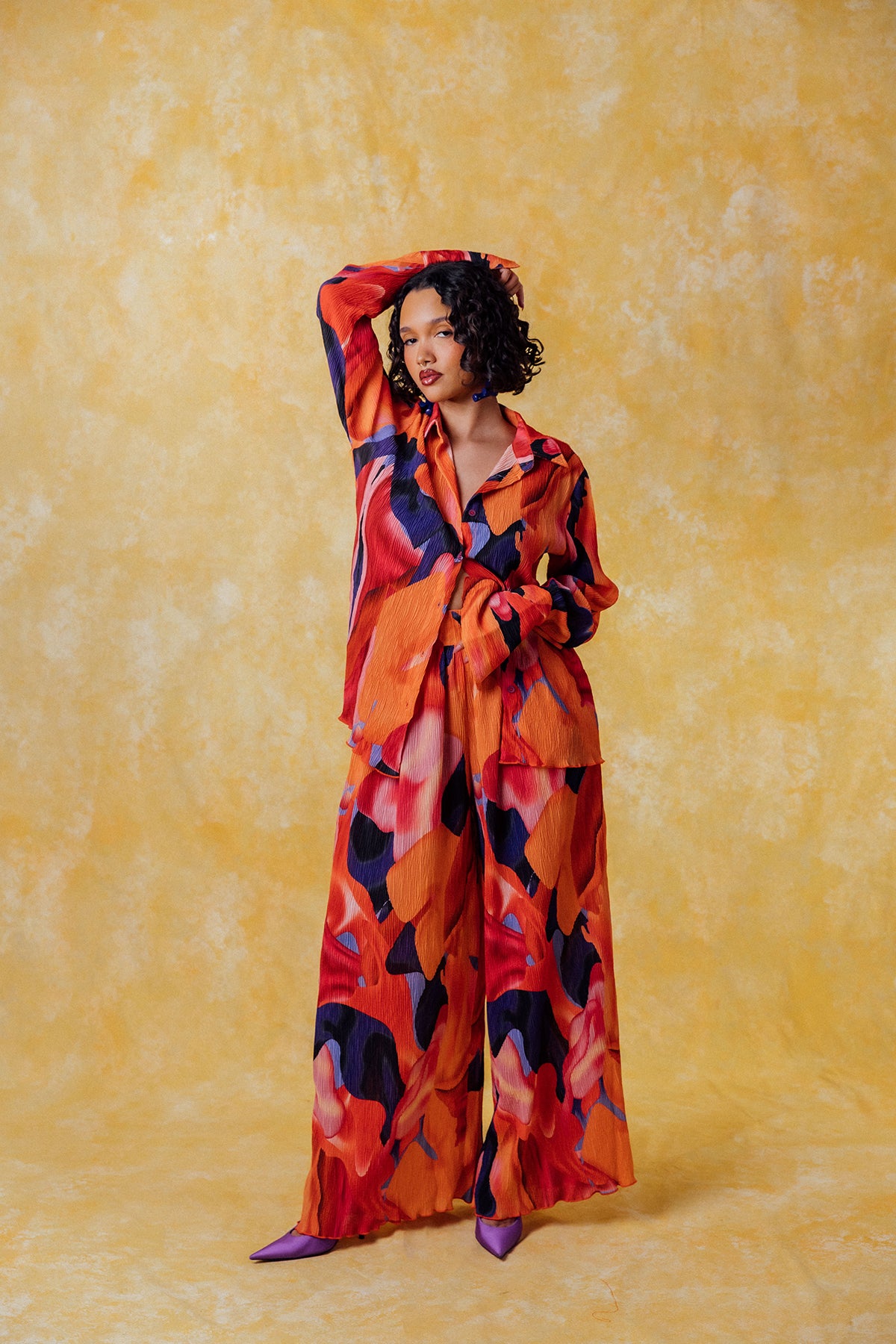 Mawuli Printed Plisse Trousers - Zuri Print