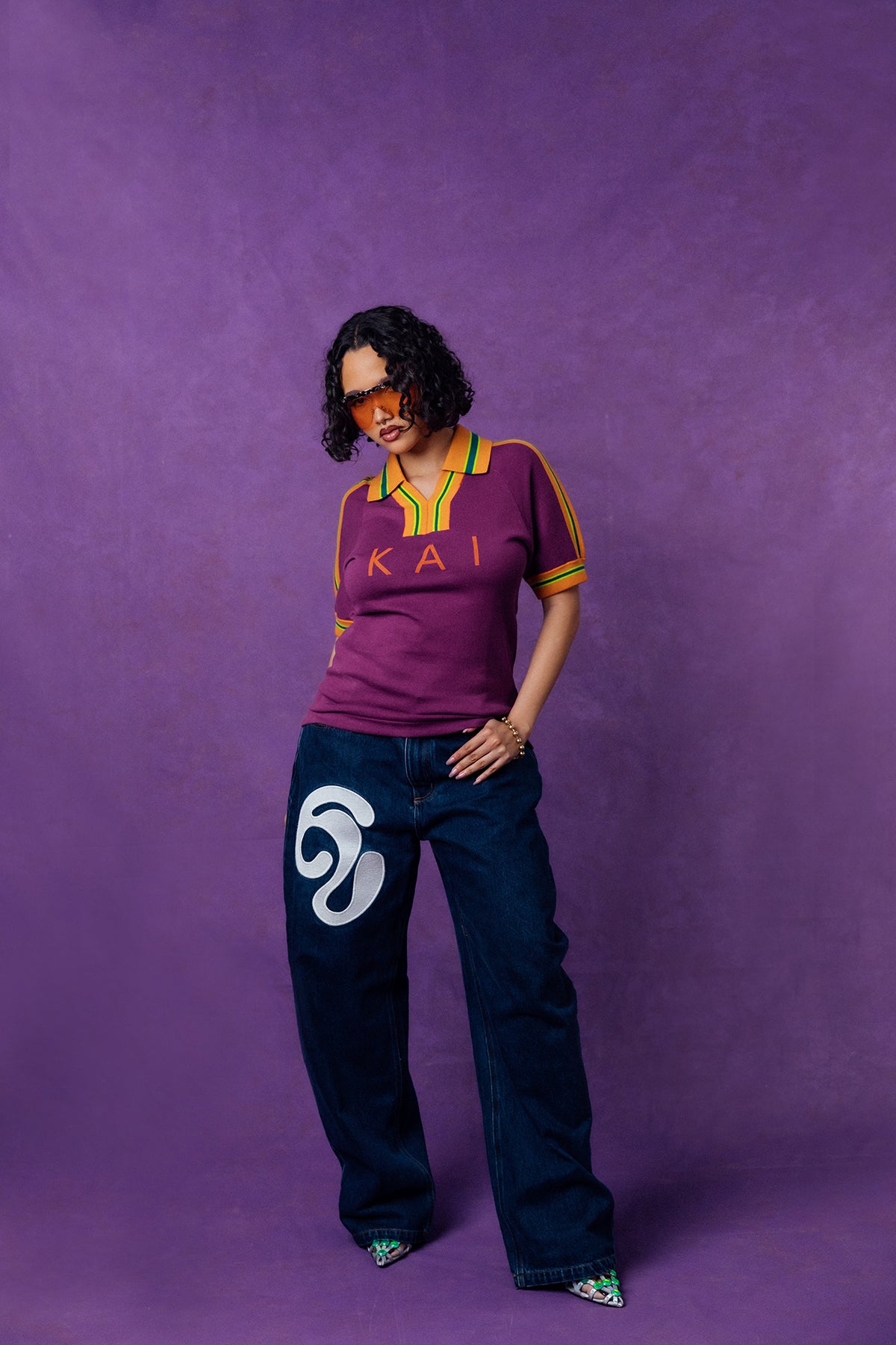 Mita Vintage Style Knitted Logo Jersey - Purple