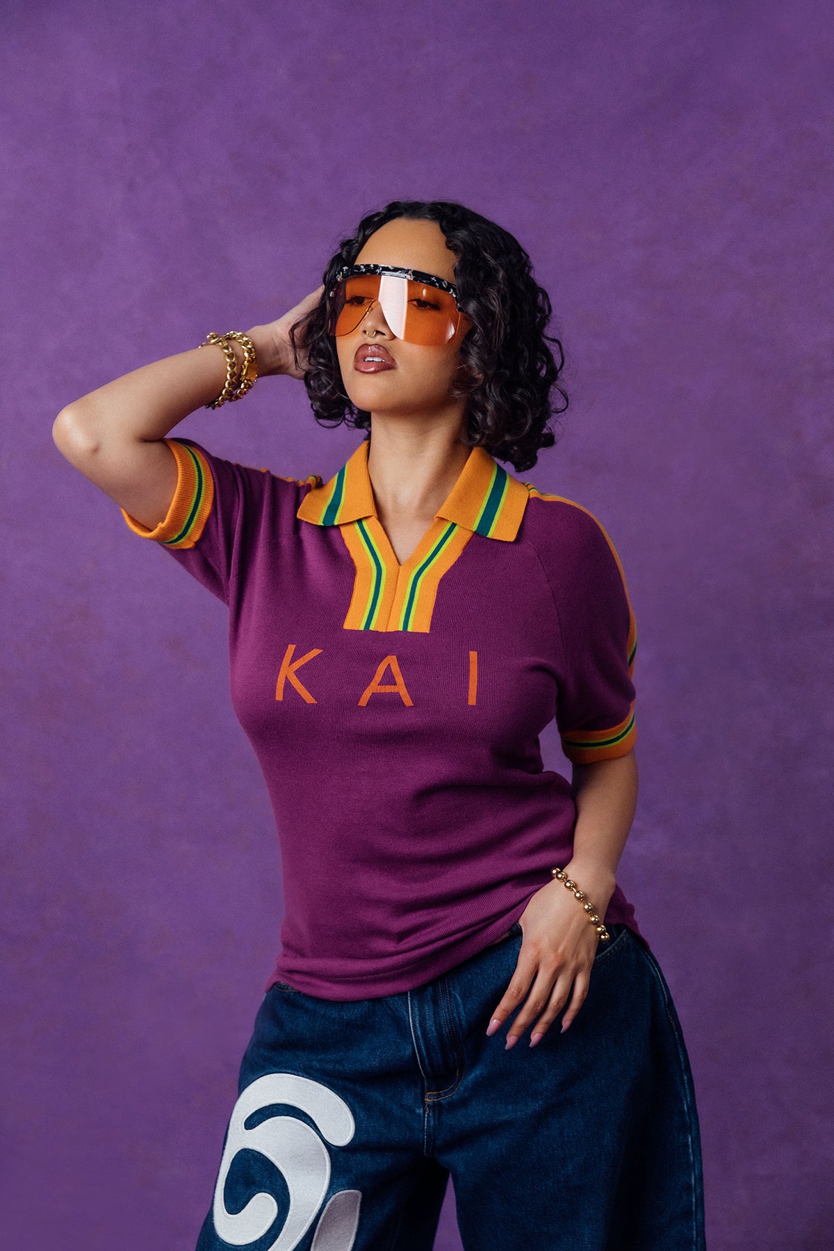 Mita Vintage Style Knitted Logo Jersey - Purple