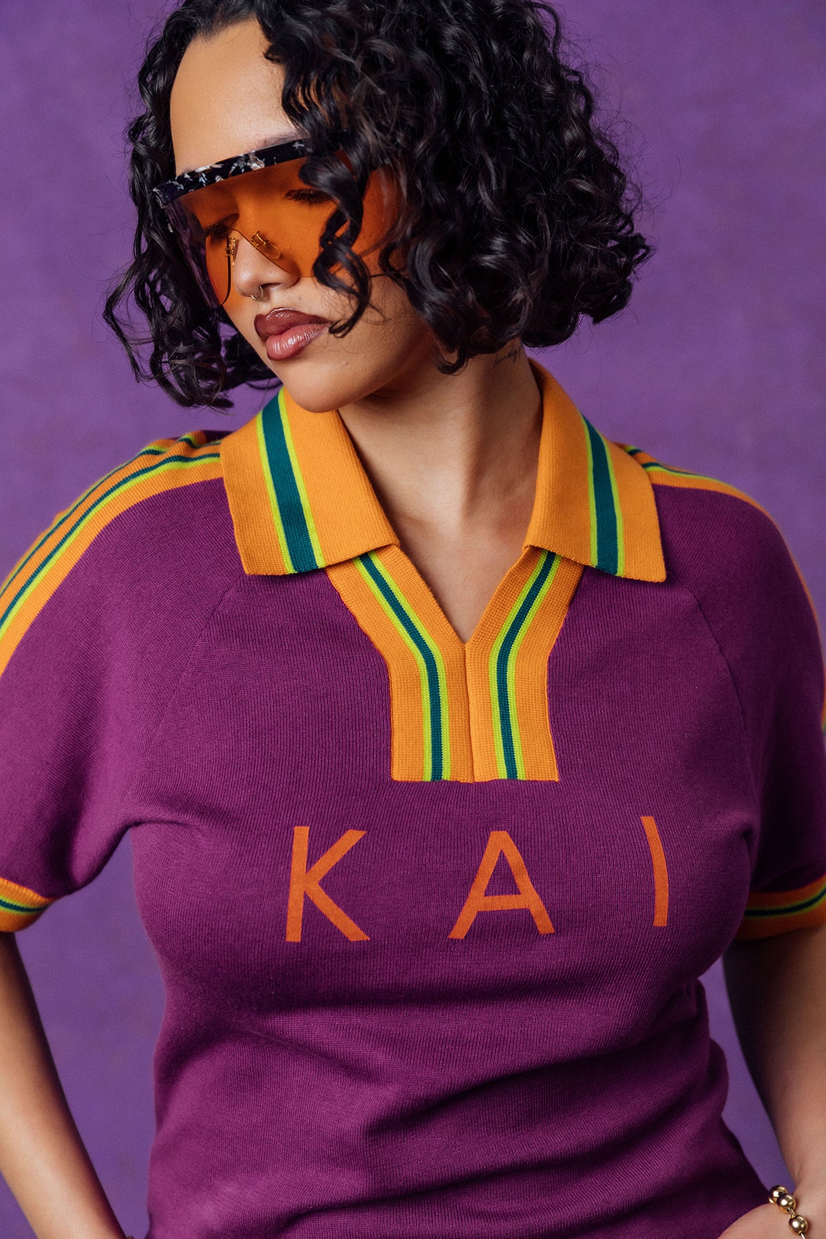 Mita Vintage Style Knitted Logo Jersey - Purple