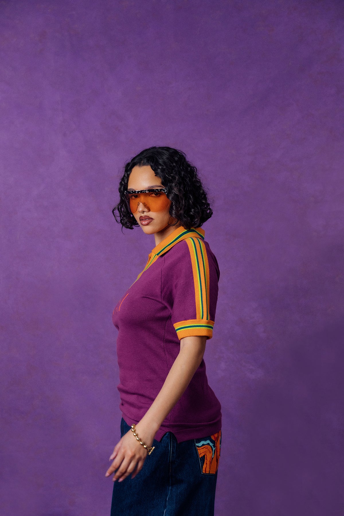 Mita Vintage Style Knitted Logo Jersey - Purple