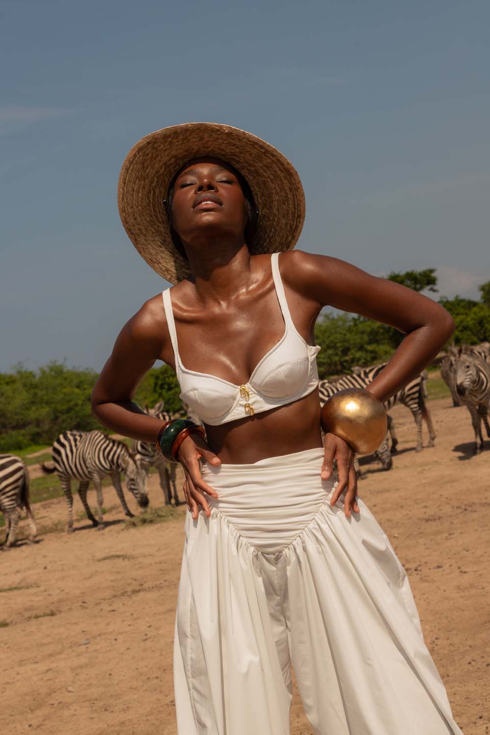 Ayra Cotton Logo Bralette -White