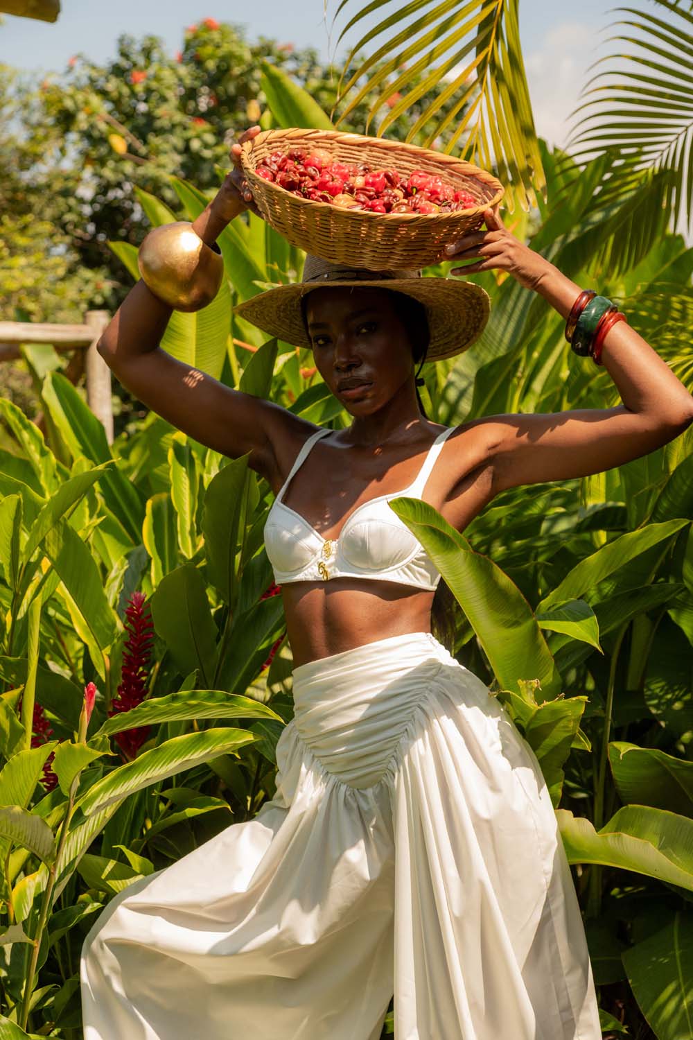 Ayra Cotton Logo Bralette -White