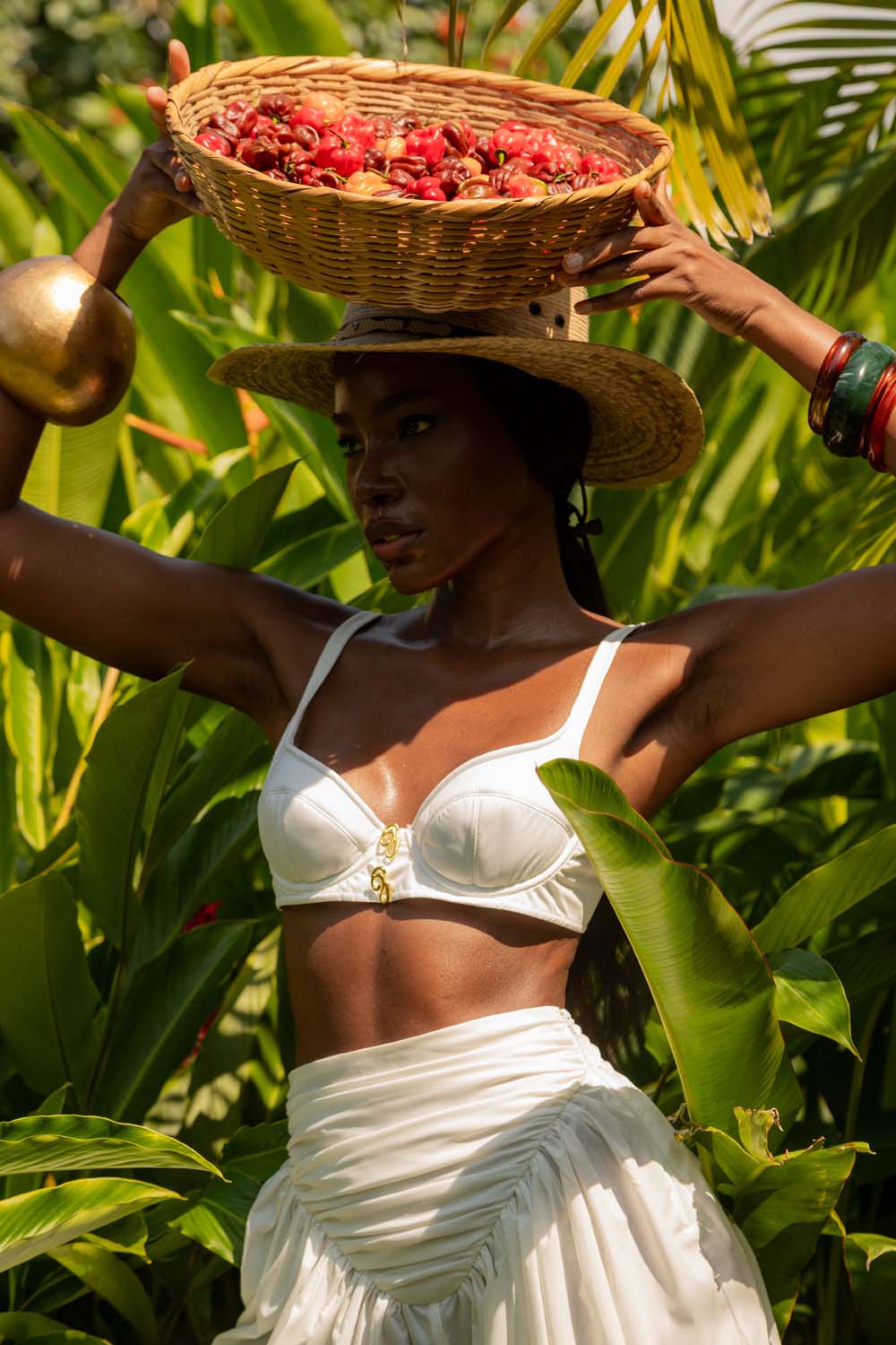 Ayra Cotton Logo Bralette -White