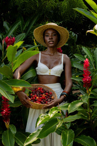 Ayra Cotton Logo Bralette -White