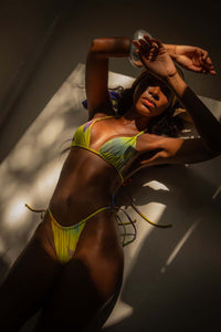 Kaikini String Printed Bikini Top - Ayo Print