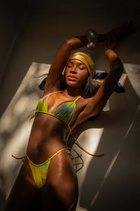 Kaikini String Printed Bikini Bottoms -  Ayo Print