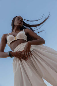 Ayra Cotton Logo Bralette -White