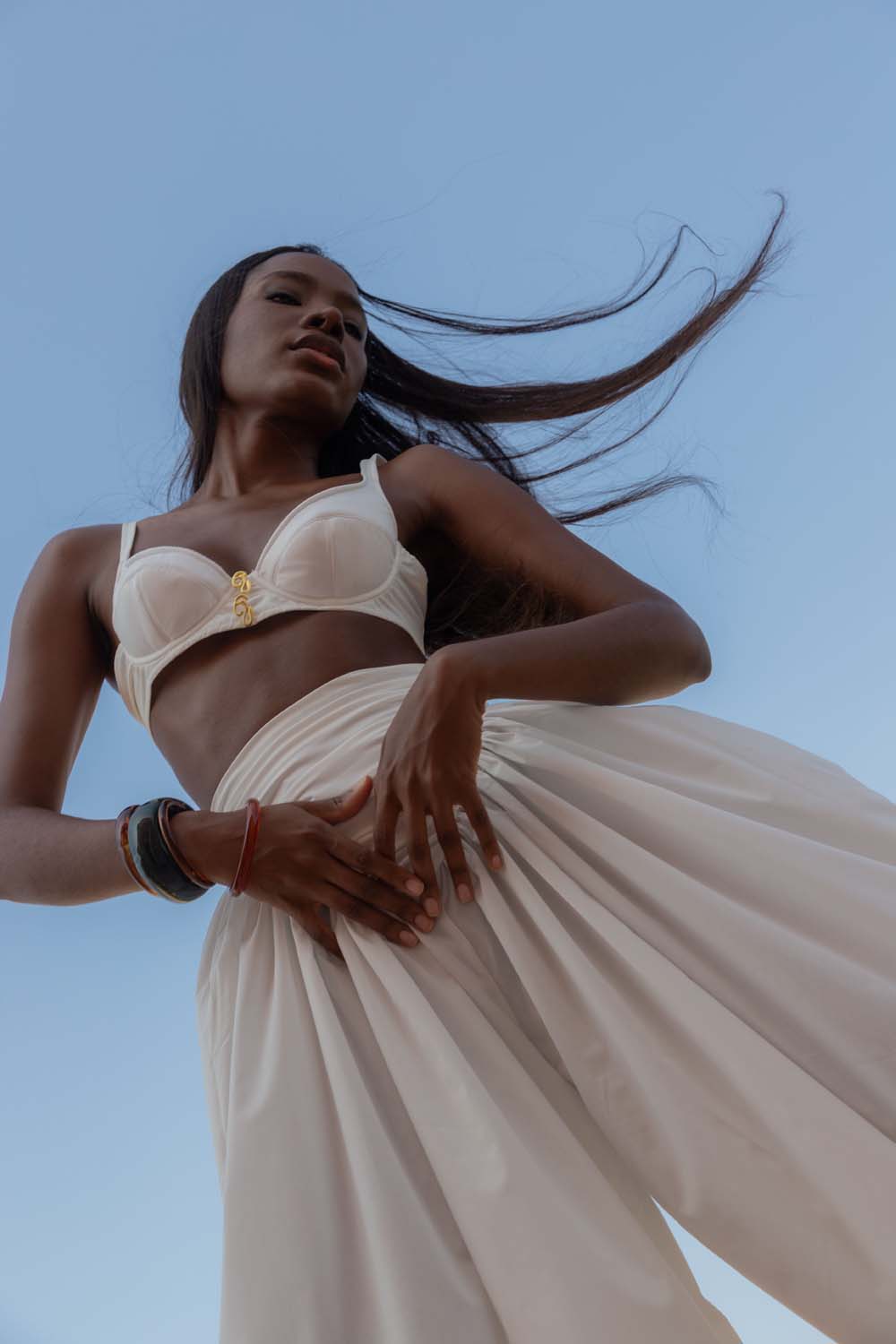 Ayra Cotton Logo Bralette -White