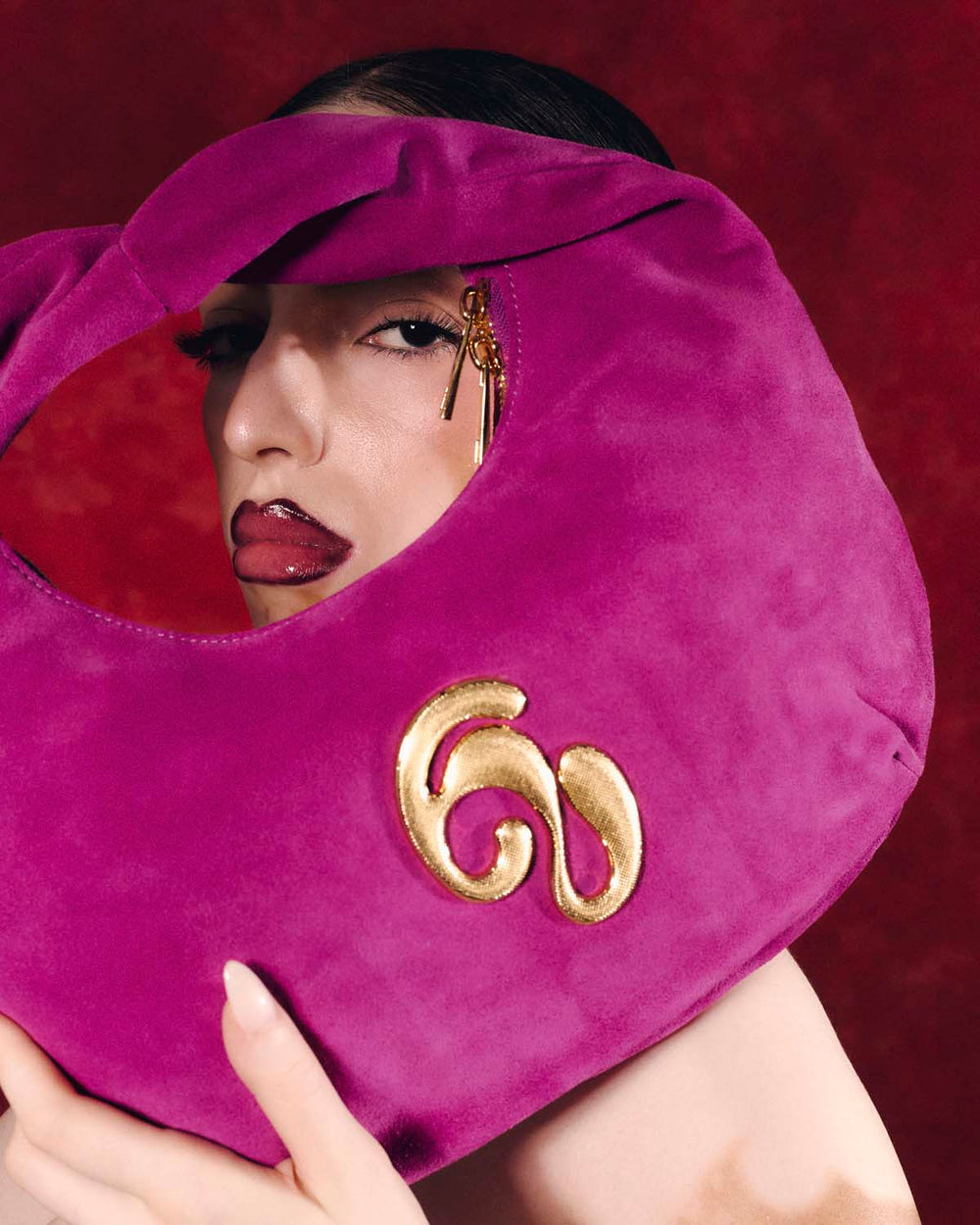 Little London Suede Mini Handbag - Purple