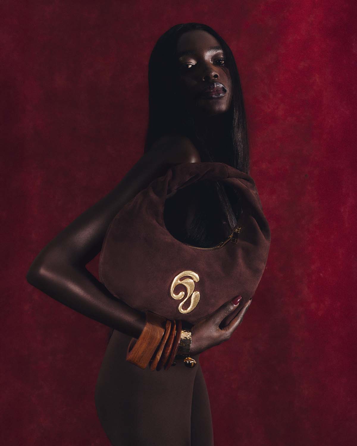 Little London Suede Mini Handbag - Chocolate Brown