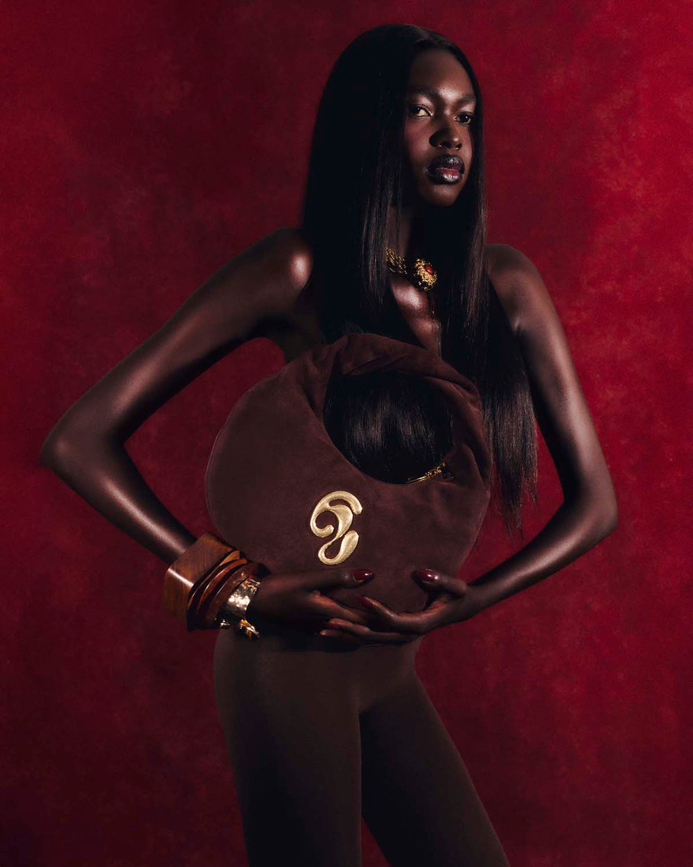 Little London Suede Mini Handbag - Chocolate Brown