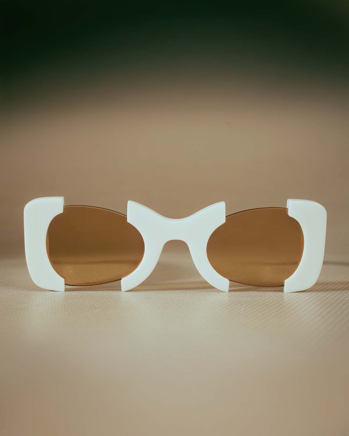 Suki Sculptural Statement Sunglasses - White