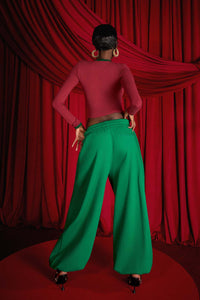 Nao Cotton Logo Embroidered Long Sleeve Top - Wine