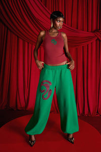 Nao Cotton Logo Embroidered Racer Back Vest Top - Wine