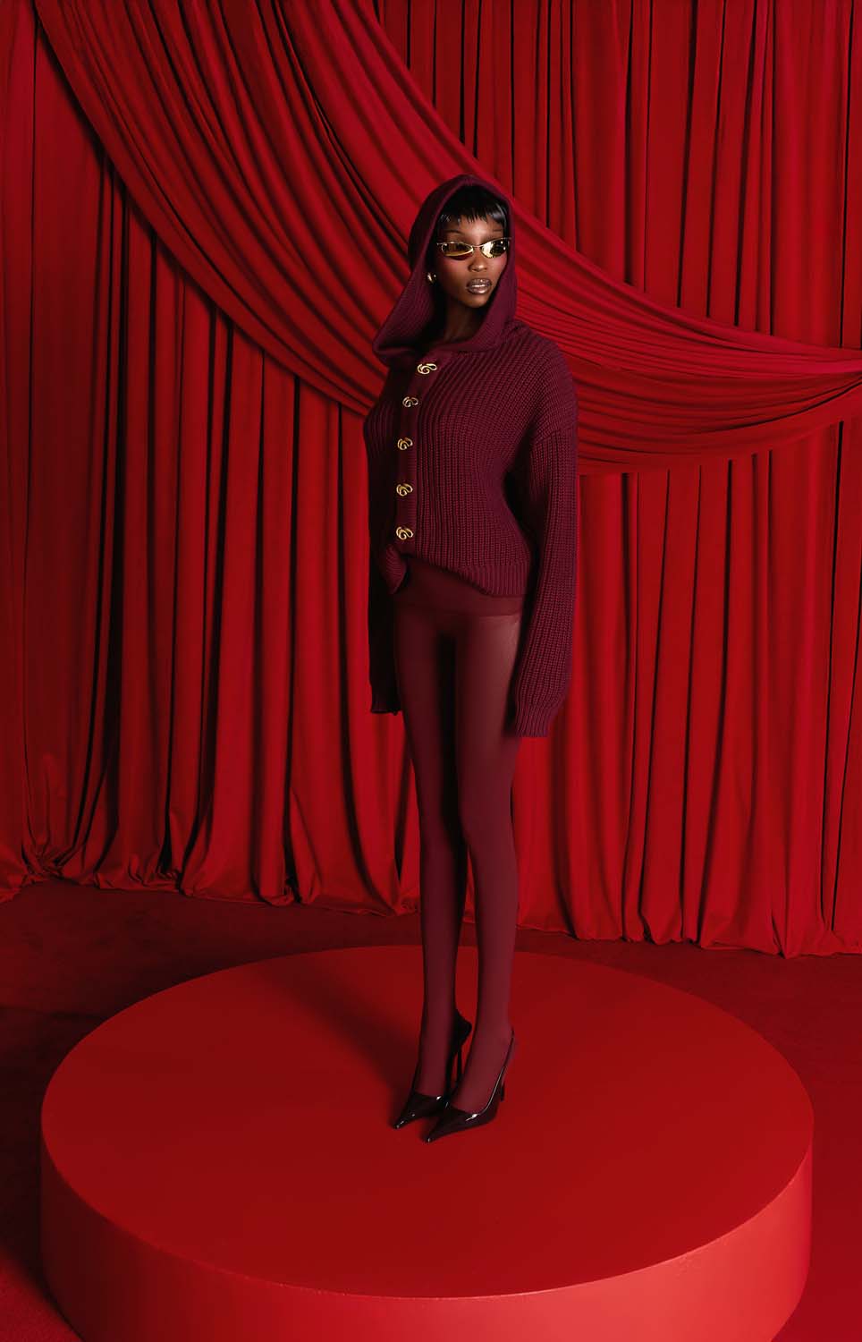 Nori Hooded Cardigan - Burgundy