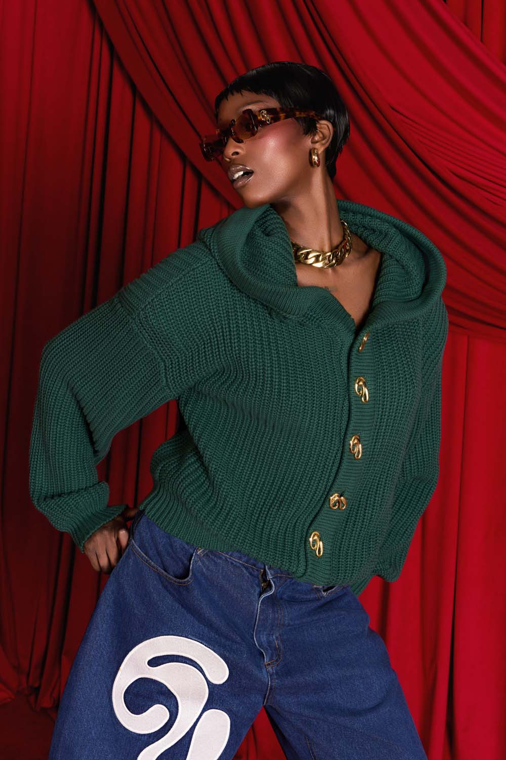 Nori Hooded Cardigan - Forest Green